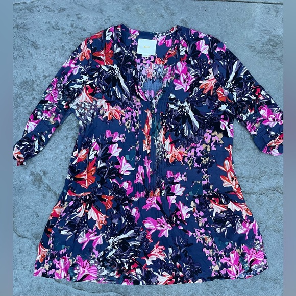 Anthropologie Maeve Caravane Boho Tunic Navy
Floral V-Neck Drop Waist Dress L - Picture 2 of 6